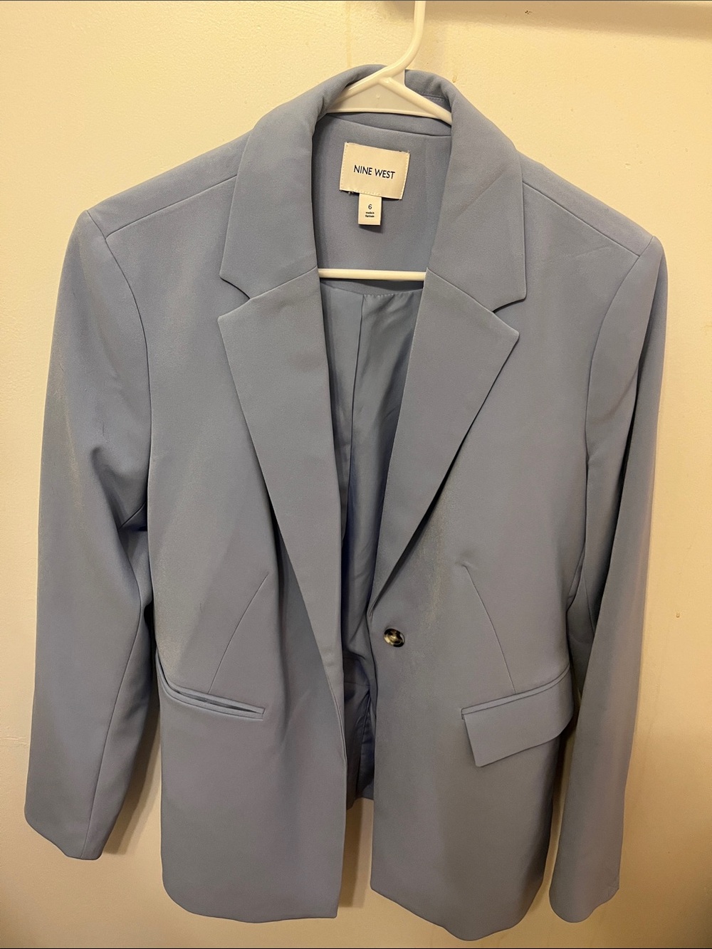 Nine West Pastel Blue Single-Button Blazer